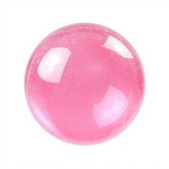 Pink Bubblegum Sphere on White Background