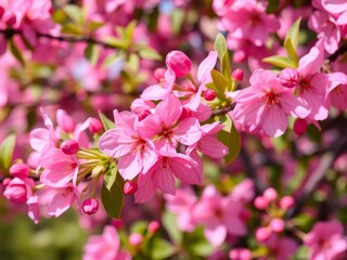 Obraz premium Beautiful cherry blossoms in full bloom, symbolizing the arrival of spring, pink, new beginning