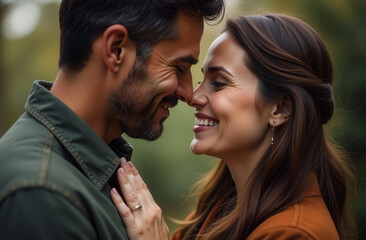 Fototapeta premium couple in love, tender embrace