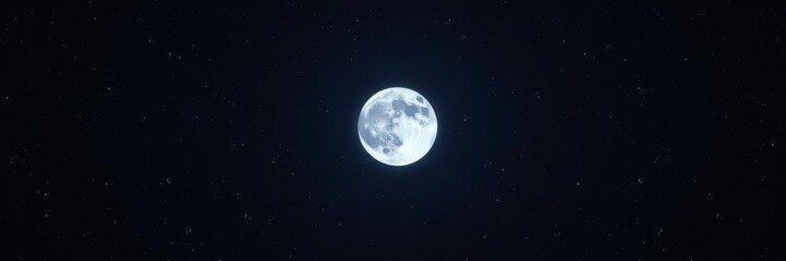 Obraz premium Full moon in a night sky filled with stars, celestial body, night sky