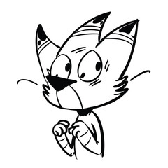 Surprised Cartoon Cat Illustration