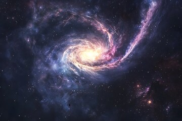 Obraz premium colorful nebula, deep space and cosmic clouds in galaxy with star cluster representing universe beauty and interstellar astronomy