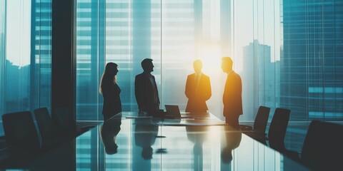 business formal meeting conference discussion with coworker shareholder or client concentrate private ideas created by ai