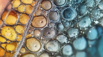 Abstract Colorful Bubbles and Patterns in Fluid Background