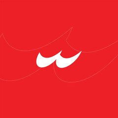 Obraz premium Letter W creative logo design. Creative logo template for graphic needs on red background. Logo Design