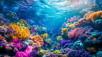 Fototapeta premium A vibrant picture of the thriving coral reef ecosystem