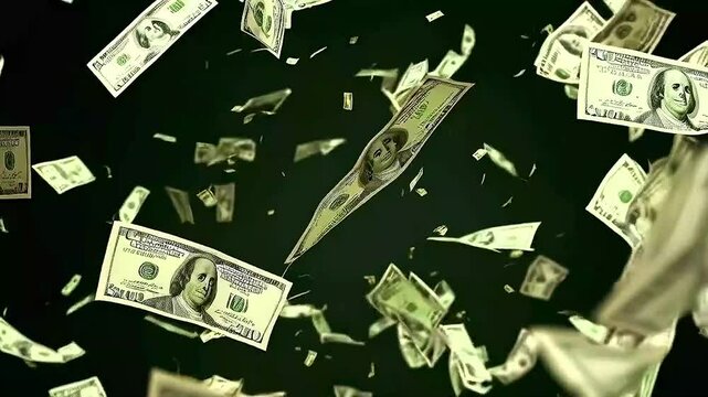 money falling down