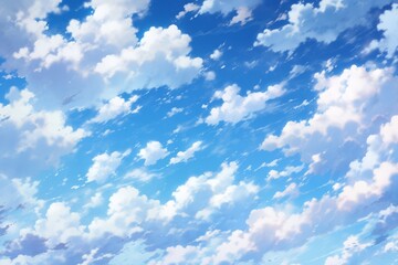 Obraz premium Blue Sky with Fluffy White Clouds.