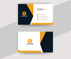 Modern and simple business card design Modern presentation card with company logo Vector business card template. Vector illustration design.