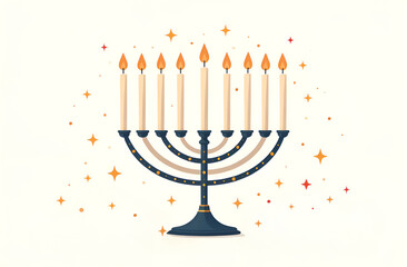 Image of jewish holiday Hanukkah with menorah traditional candelabra and candles