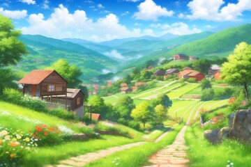 Idyllic Mountain Village.