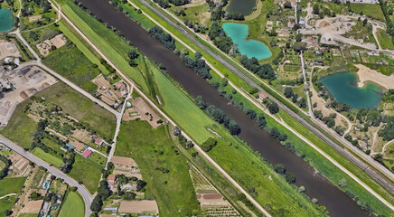 Italy, Florence, bird's-eye view, in summer