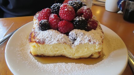 Delicious French Toast with Berries and Powdered Sugar