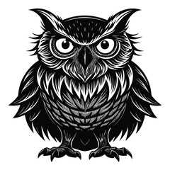 Fototapeta premium Intricate Black and White Owl Illustration