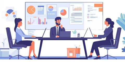 business formal meeting conference discussion with coworker shareholder or client concentrate private ideas created by ai