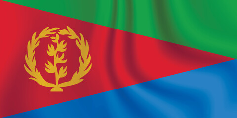 Flag of Eritrea. Eritrean national symbol in official colors. Template icon. Abstract vector background