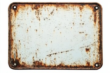 Old Rusty Metal Sign with Blank Surface