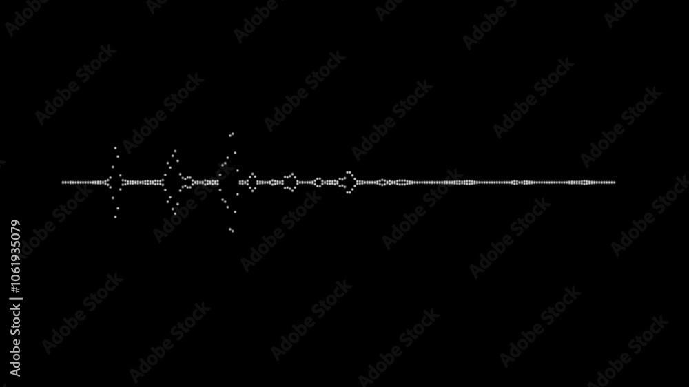 Aufkleber white audio waveform spectrum animation with, black background is used to compose a sound wave clip.