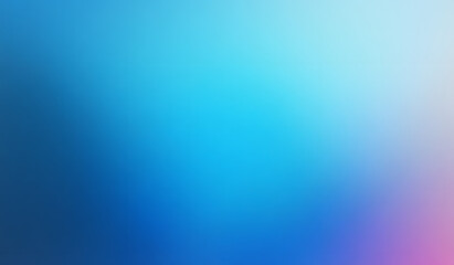 Fototapeta premium Blue sea sky color smooth grainy gradient backdrop design. Abstract vibrant noisy gradient, noise texture header, poster, banner, copy space