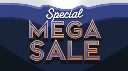 Naklejka premium Special Mega Sale Announcement with 3D Lettering