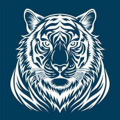 Stylized Tiger Face Illustration