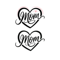 love mom logo icon silhouette illustration