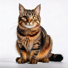 Fototapeta premium Cat Isolated On White Background - generative ai, üretken yapay zeka 