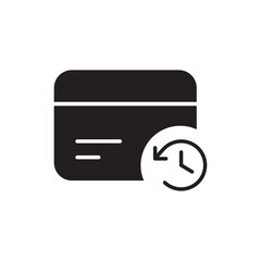 Card History Icon Featuring Calendar with Credit Card, Representing Transaction History, Spending Tracking, and Financial Overview