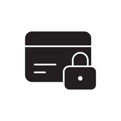 Card Lock Icon with Padlock Over Credit Card, Representing Card Lock/Unlock Feature, Security Control, and Payment Protection