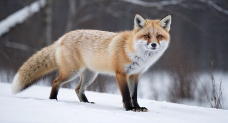 Arctic fox in snow 