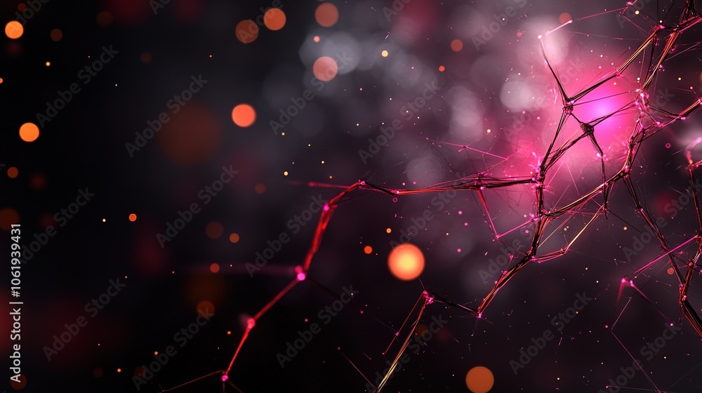 Poster abstract ai network with soft glowing connections