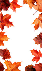 Obraz premium Autumn in Duality: Abstract Maple Leaf vs. Orange Foliage Landscape.