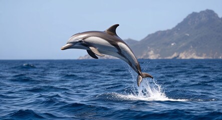 Fototapeta premium Dolphin jumping out of the ocean 