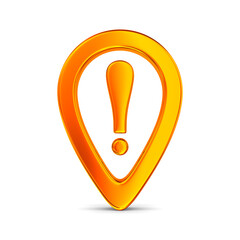 Orange pointer marker on white background. Isolated 3D illustration