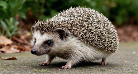 Obraz premium Hedgehog rolling into a ball 