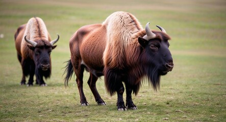 Musk ox grazing 