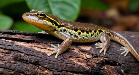 Naklejka premium Salamander under log 