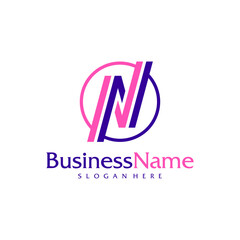 Modern letter AV logo design vector. Creative A V N logo concepts template