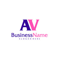 Fototapeta premium Modern letter AV logo design vector. Creative A V N logo concepts template