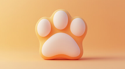 A soft, minimalist paw icon against a warm background, representing warmth, comfort, and togetherness, ideal for pet-related services and products.