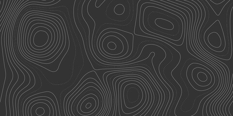 Abstract background wavy topographic line map. Contour geography map grid abstract backdrop. Seamless pattern and banner design. Modern and dynamic feel to topographic mapping vector illustration.