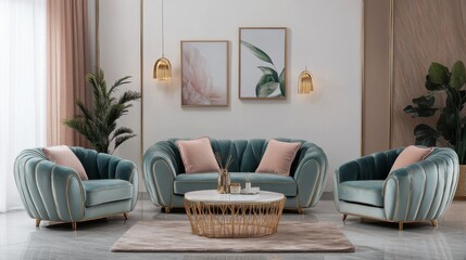 Obraz premium Modern Elegant Living Room with Stylish Furniture