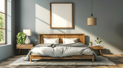 Photo frames on the wall, in a luxurious and minimalist interior with random background