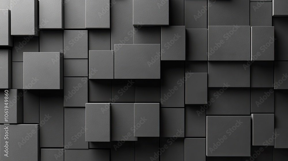 Fototapete elegant gray 3d cubes offering a stylish and textured background, leaving space for product placemen