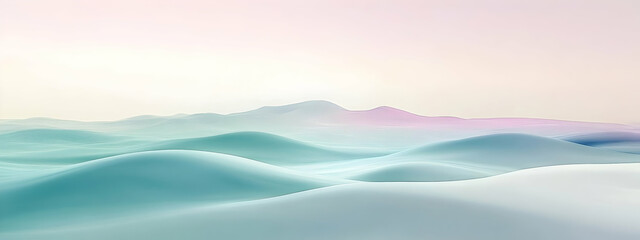 Abstract minimalist background design featuring layered gradients of soft lavender and mint green, creating a tranquil atmosphere