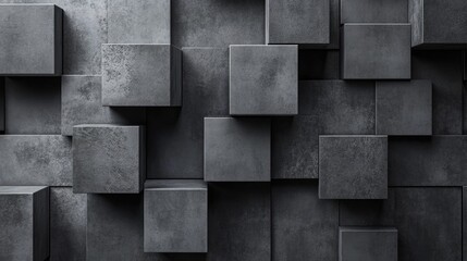 Elegant gray 3D cubes offering a stylish and textured background, leaving space for product placement or text.