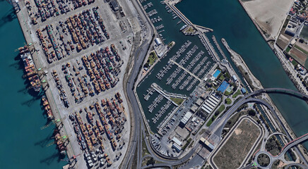Valencia Port Aerial View, Mediterranean Hub in Spain