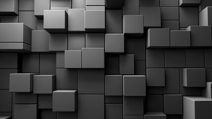 Modern gray monochrome 3D cubes forming a sleek, textured backdrop with ample room for branding or product displays.
