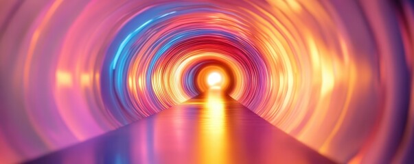Vibrant abstract tunnel of swirling colors