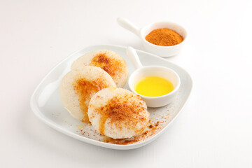 South Indian popular healthy breakfast Idly podi with ghee